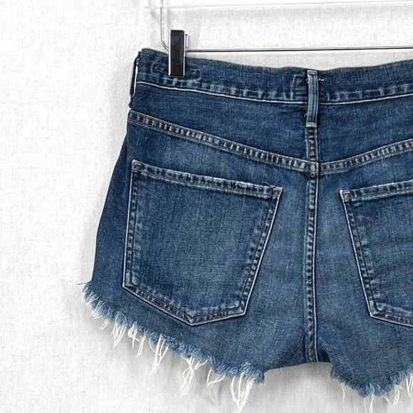 CITIZENS OF HUMANITY Corey Shorts 26 Blue Slouchy Fit Distress Cut Off Selvedge - Picture 6 of 16